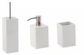 Badset Seifenspender WC B�rste Zahnputzbecher Taco Weiss