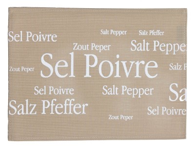 Raumtraum-Dekoshop Tischset Platzmatte PVC Natur Weiss Salz und Pfeffer 45x33